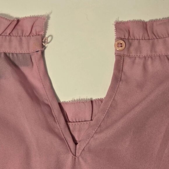 Apt. 9 Pleated Ruffle Neck Mauve Pink Sleeveless Shirt - Picture 7 of 16